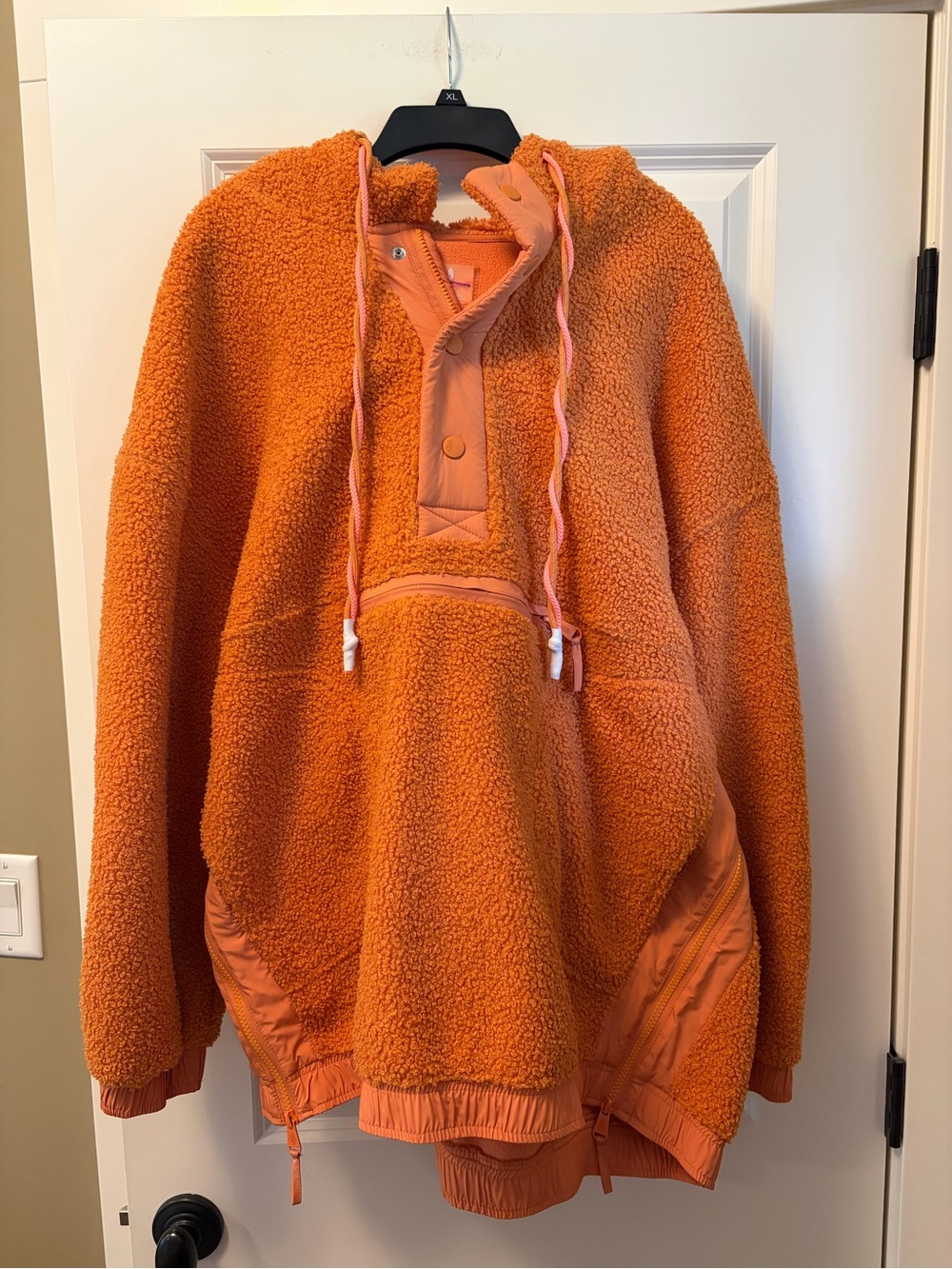 FP Movement by Free People Fuzzy Was She Fleece Pullover Jacket in Orange